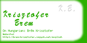 krisztofer brem business card